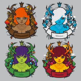 破坏四姐妹――重复模式插画欣赏