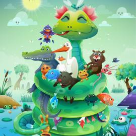 国外动物园Swampland户外插画广告