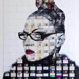 惊人的磁盘肖像绘画-Nick Gentry作品欣赏