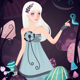 可爱的美女插画―helen-huang