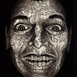 由无数女人裸体够构成的插画人像