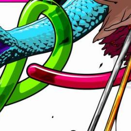 绚丽多彩的头部插画