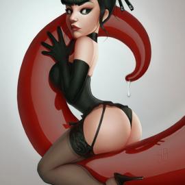 Serge Birault夸张个性的女性插画