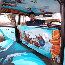 india-based artists beautify mumbai cabs for the taxi fabric project