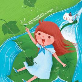 橘兔的幼稚园儿童插画