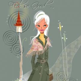 韩国唯美浪漫女子插画