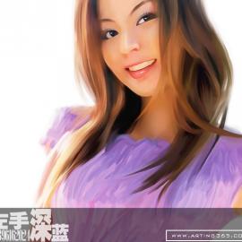 左手深蓝写实风格插画