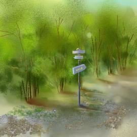 张力的插画作品