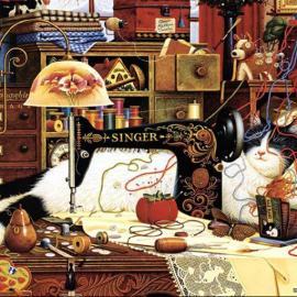 经典插画欣赏之贪睡的猫