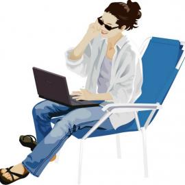 韩国矢量插画－度假