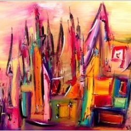 绚丽的城市幻觉---法国女画家Muriel作品(上)