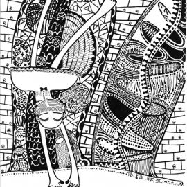 [网友投稿]可爱的黑白线描娃娃纪念我的心情