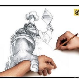 如此立体逼真的素描作品