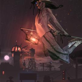 plumedecorbeau灰暗迷蒙色调的插画作品