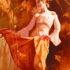 一组经典色调美女插画