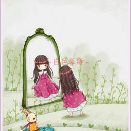 白色草莓充满童真的插画