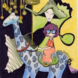 小番充满童趣的彩铅情趣插画