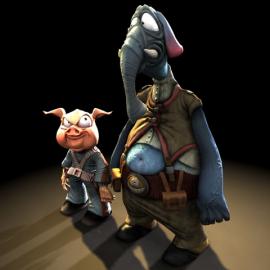 CG作品欣赏：pig and elephant