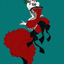 风格很另类鲜艳的插画