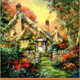 丛林中的小屋(水彩画)