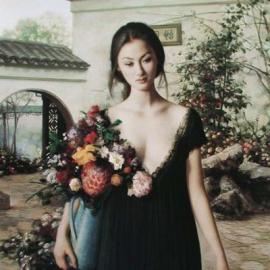 纯净如水的画中少女