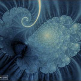 神奇分形艺术作品欣赏：蓝叶之河