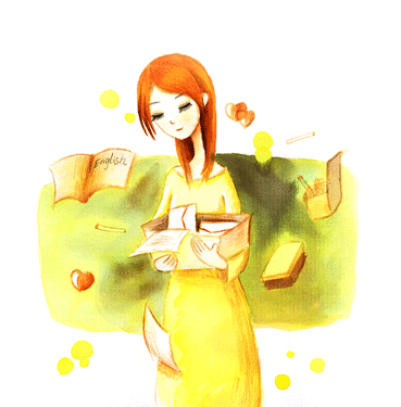 榴花飘飞精彩手绘插画欣赏