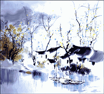 插画欣赏：落 花 照 影 荡 涟 漪