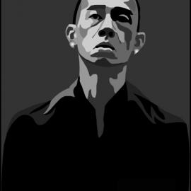 矢量黑白明星人物画