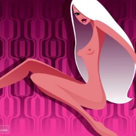 色彩艳丽的美女插画