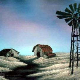 原装山水草意境画