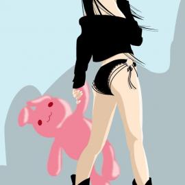 大幅美女插画6P