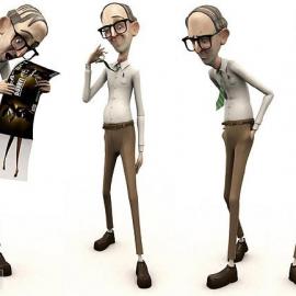 办公室里的叔叔3D角色造型