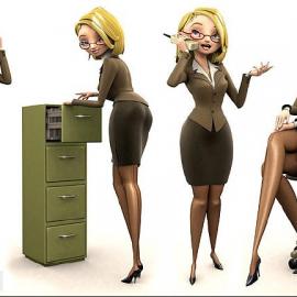 办公室里的女孩 (3D)