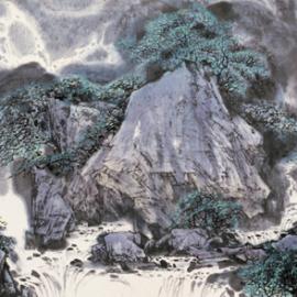 伍启中传统中国风山水水墨画欣赏