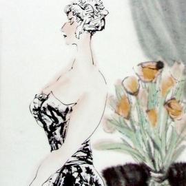 旅法画家周刚水墨艺术作品