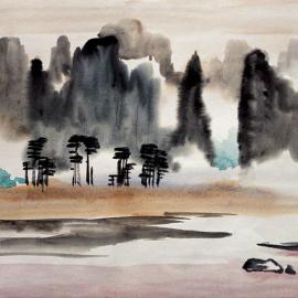 阳太阳水彩画作品欣赏(一)