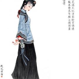 传统中国画：工笔重彩古典仕女图