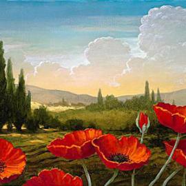 Kevin Sloan油画：盛开的花朵