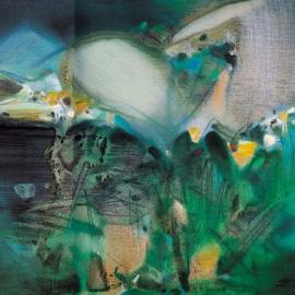 油画家朱德群展览作品