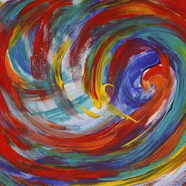 抽象色彩油画壁纸 - 彩色画布图片