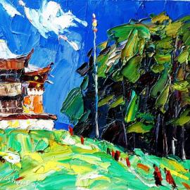 油画家古生07年甘南写生作品