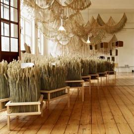 玉米工艺的画廊展示设计欣赏