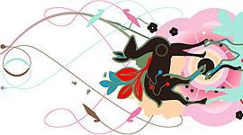 地砖彩艺欣赏---两只麋鹿