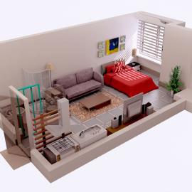 精装房鸟瞰(立体透视)