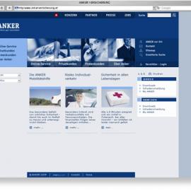 Anker Versicherung 网页设计