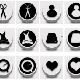 La Nuit简单按钮图标ICON