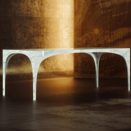 concavo convesso大理石系列的家具 by iosa ghini & MGM