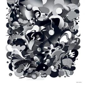 POLISH黑白抽象日历