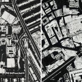 用手术工具拼组城市俯视图“黑刀风景”